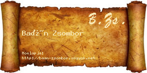 Baán Zsombor névjegykártya