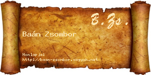 Baán Zsombor névjegykártya