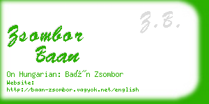 zsombor baan business card